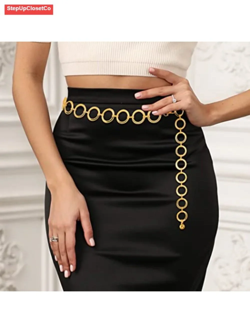 Vintage Concho Chain Belt Adjustable Waist Body Jewelry Women Alloy Turquoise